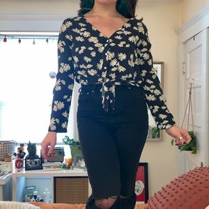 sunflower tied button down